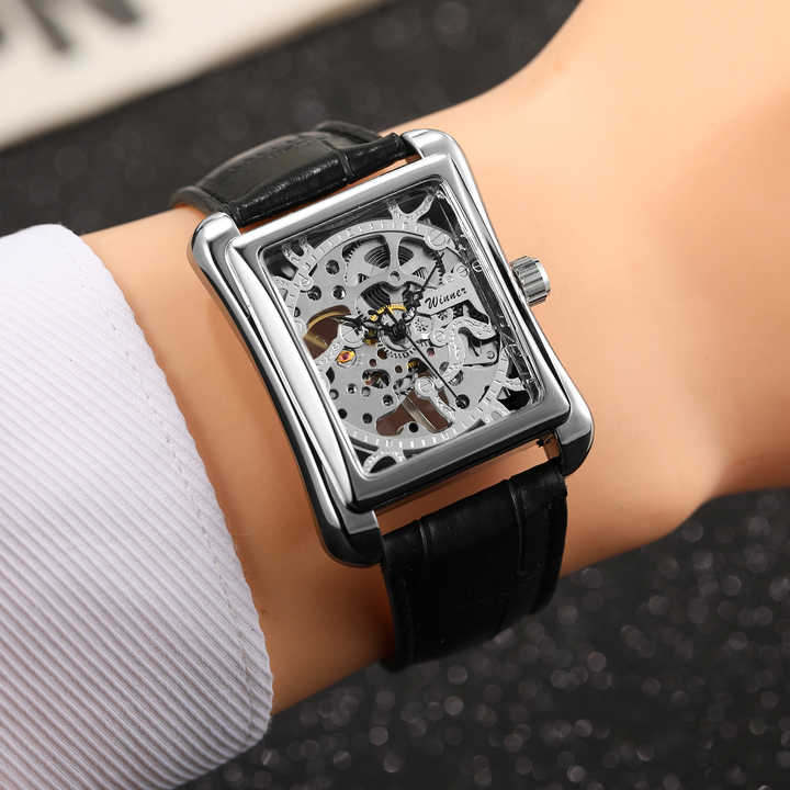 Winner 2024 Luxury Men's Leather Strap Watch 