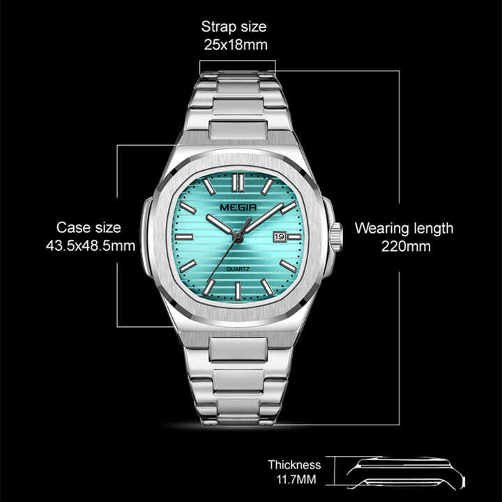 ساعات رجالية كوارتز رياضية فاخرة من  . MEGIR 1084 Luxury Men's Sports Quartz