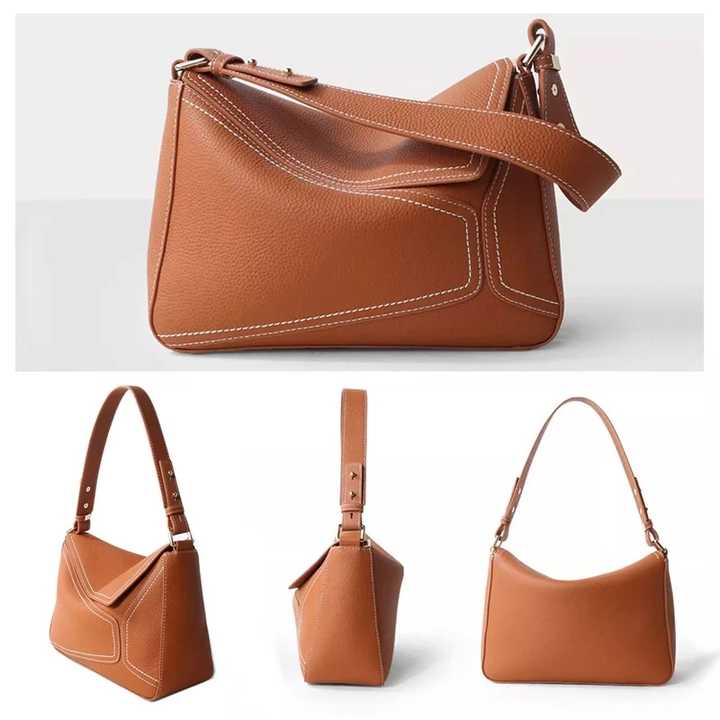 Luxury women's handbag made of genuine leather 