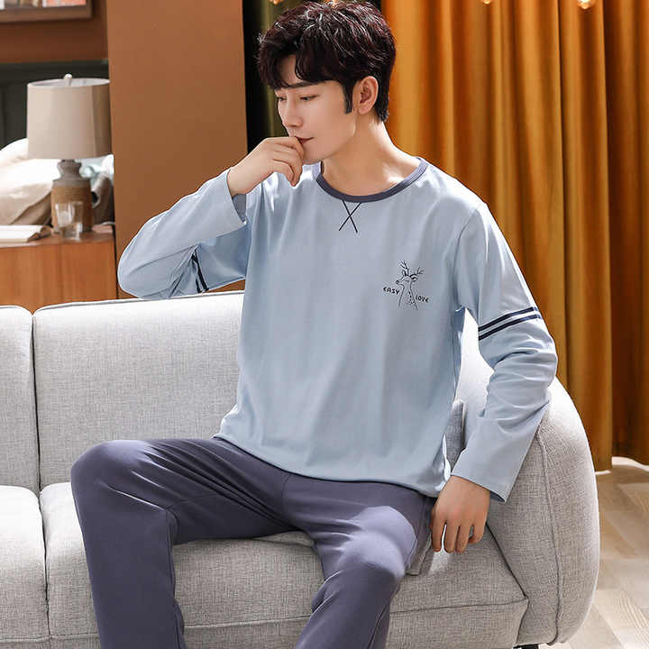 New Spring Men's Pajamas Long Sleeve Set. 