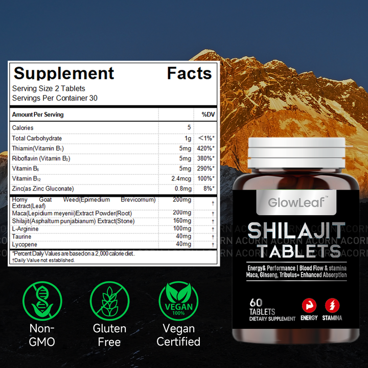 Glowaf Shilajit Naturel دعم الصحة الإنجابية للذكور تعزيز الرغبة الجنسية للرجال مكملات أقراص Ultra ShilajitGlowaf Shilajit Naturel Male Reproductive Health Support Men's Libido Enhancer Supplements Ultra Shilajit Tablets