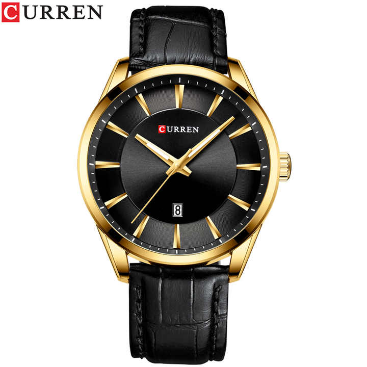 CURREN 8365 Black Gold Fashion Casual Quartz Watch. 