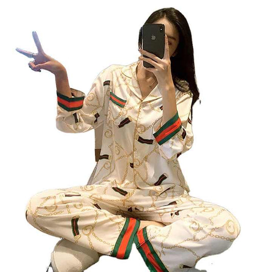 Women's long-sleeved pajamas 