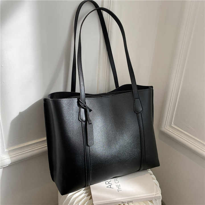Women's wide leather bag