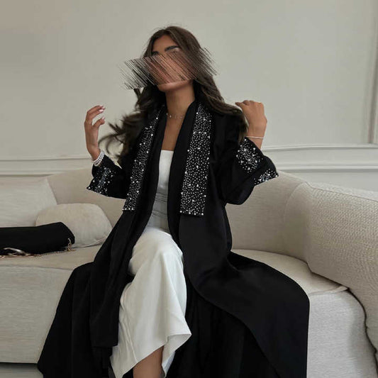 Black open abaya 
