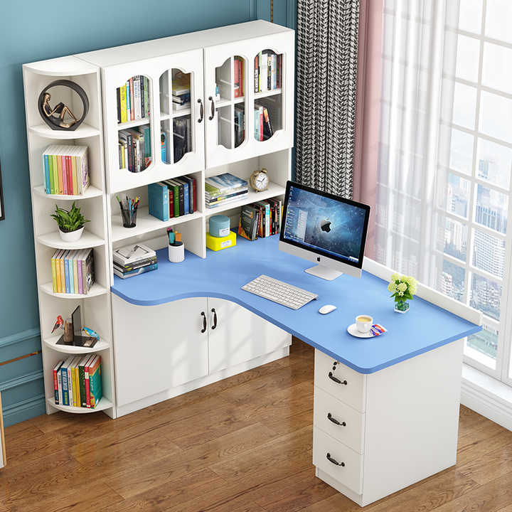 Solid wood corner desk cabinet combination writing desk cabinet computer desk 