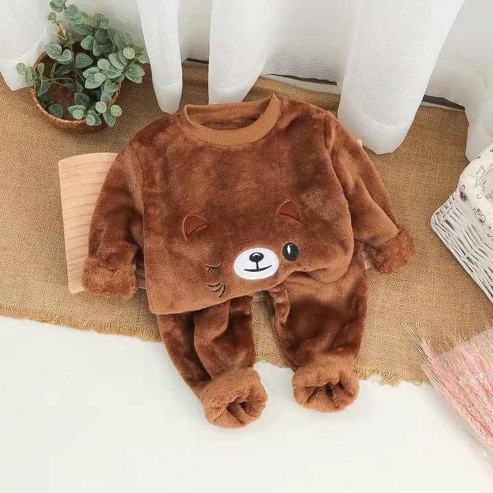 Long sleeve winter pajamas set 