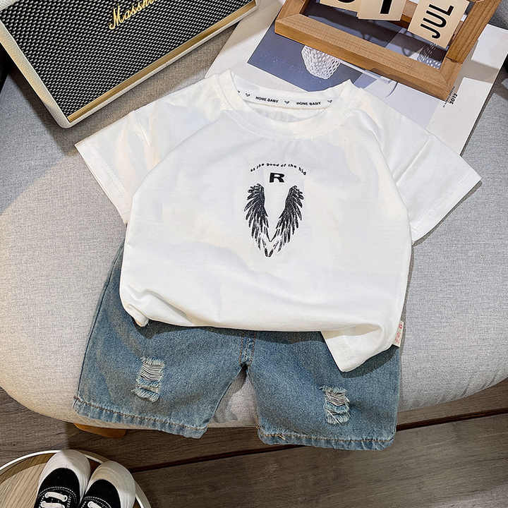 Boys' short-sleeved wings shorts 