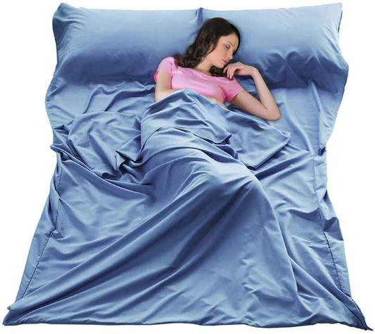 بطانة كيس النوم القطنية Woqi كبيرة الحجم ملاءة . Woqi Cotton Sleeping Bag Liner Oversized Lightweight