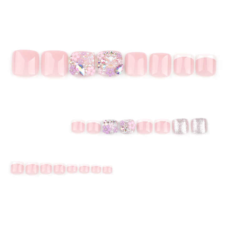 French Style Manicure Fake Nails 