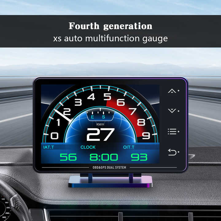 مقياس XS OBD2 + GPS عرض الرأس لأعلى hud . XS OBD2 + GPS Head Up Display HUD Turbocharger Oil