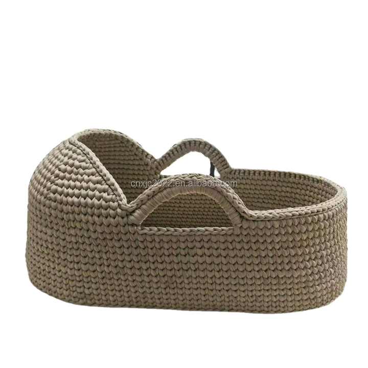 بسعر الجملة توريد سرير حديث محمول بسلة متغيرة من القماش منسوج يدويًا بنجمة Wholesale supply modern portable crib with changing basket made of handwoven fabric with star