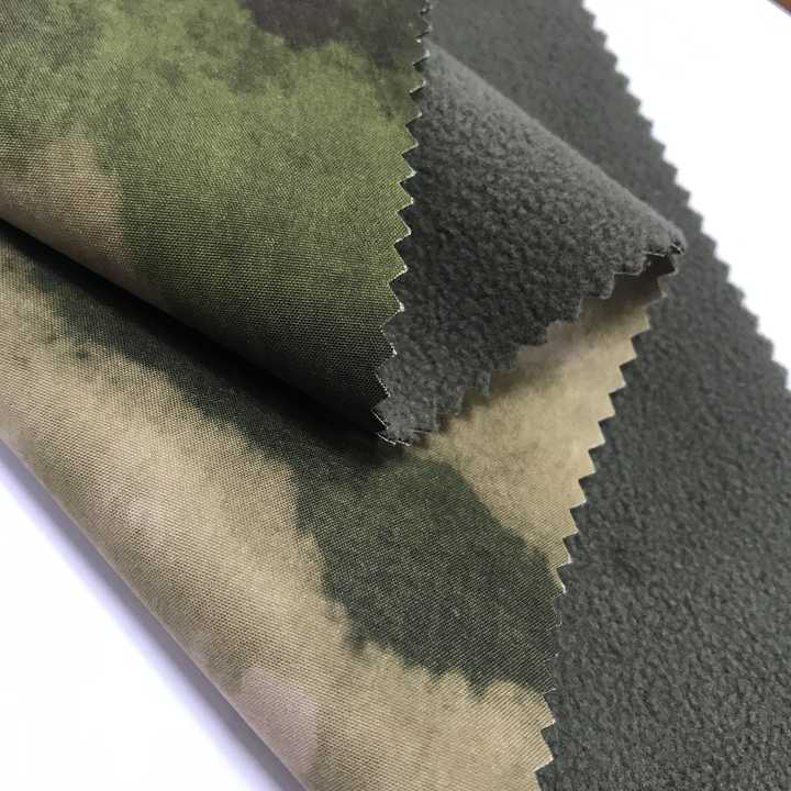 Bonding Polar Fleece 3 Layer Fabric Soft Polyester Printed Fabric 