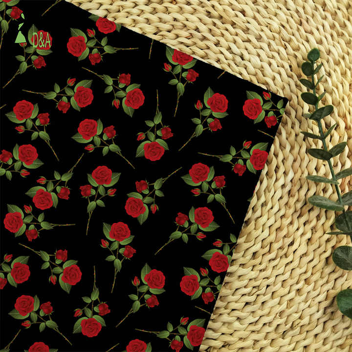 Colorful Small Roses Floral Printed Cotton 
