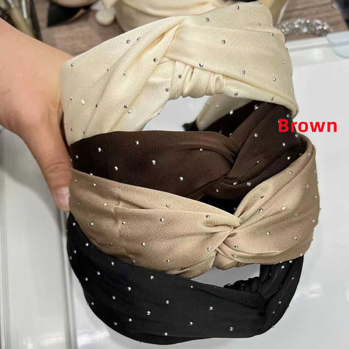 عصابة رأس نسائية ملونة ومثقوبة من نسيج حجر . Women's Colorful Hollow Out Rhinestone Headband