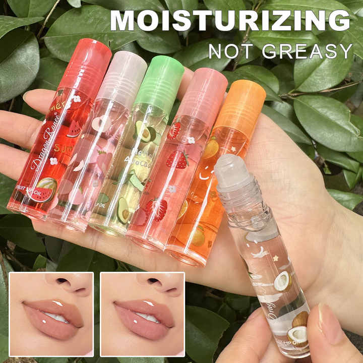 Random Roll On 6 Colors Fruit Oil Mirror Moisturizing Transparent Long Lasting Cosmetics Moisturizing Lip Gloss Lip Balm 