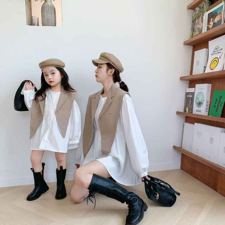 Family Matching Autumn Clothes, Family Matching Autumn Clothes for Baby Girls Korean Style Formal Blouse 