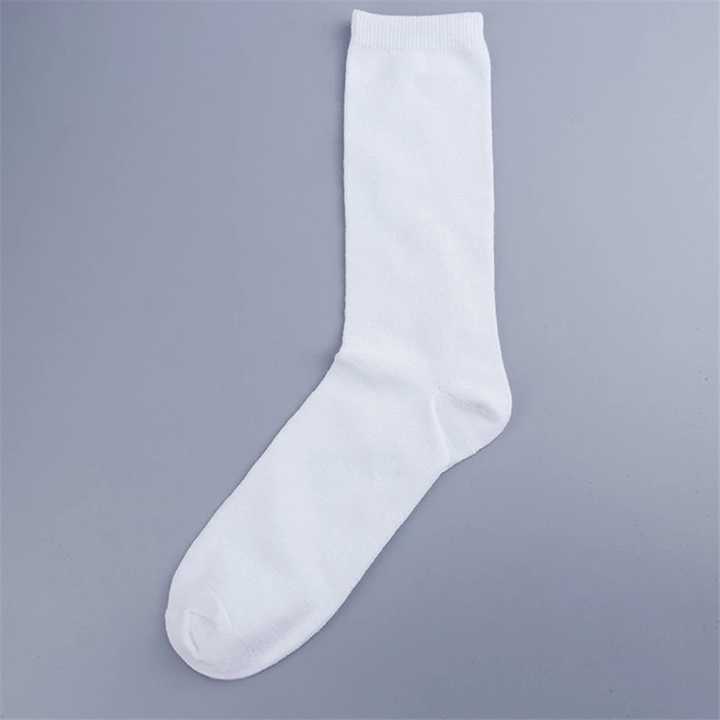 Men's White Work Dress Socks Crew Middle 