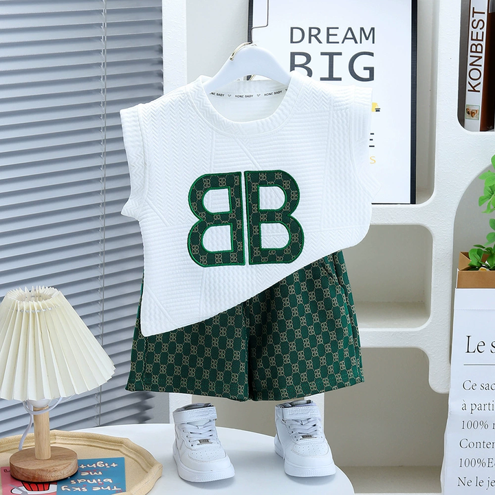 Kids Fashion Embroidery Boys Jacket Set 