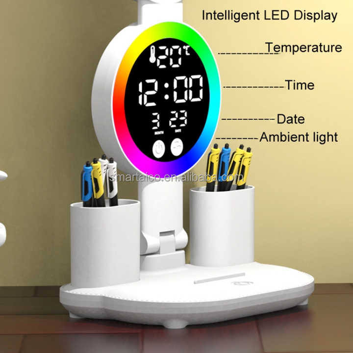 Date and temperature display clock 