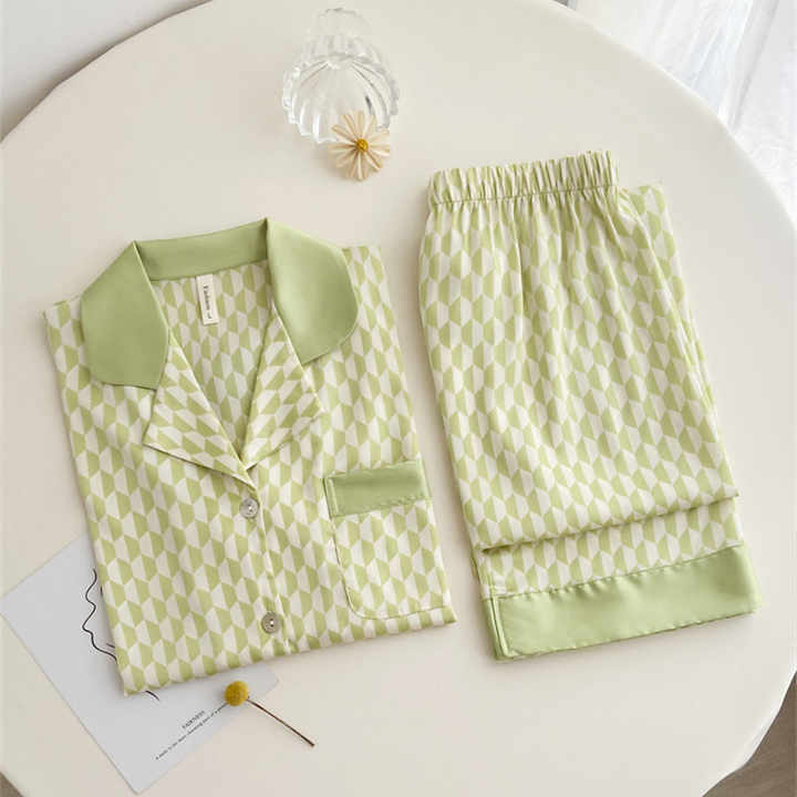 Night Suit Home Wear طقم ملابس نوم نسائية فاخرة من الساتان،