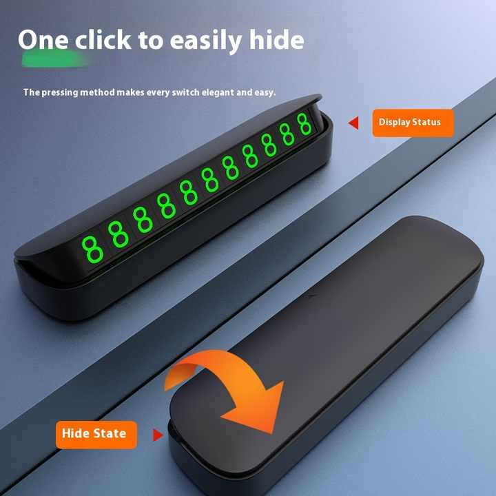 Creative Car Interior Night Light ABS Metal Temporary Parking Plate Interior Kit for Car Phone Card Transfer 