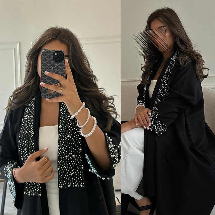 Black open abaya 