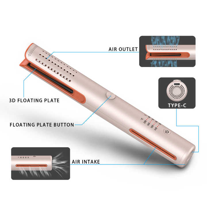 USB Powered Rechargeable Cordless Hair Straightener 