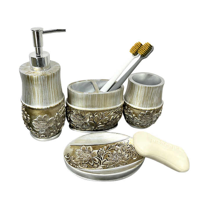 مجموعة مستلزمات حمام فندقية حديثة من أربع قطع على الطراز الاسكندنافي لوازم منزلية مطلية Modern Scandinavian Style 4-Piece Hotel Bathroom Amenities Set Home Supplies Painted