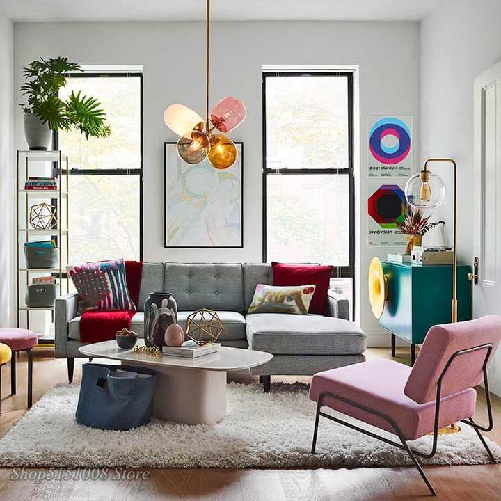 Glass pendant lamp for room 