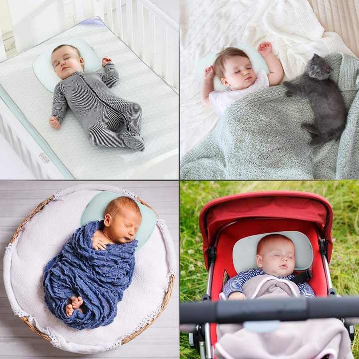 Organic Cotton Portable Memory Foam Support Head Pillow for Kids 