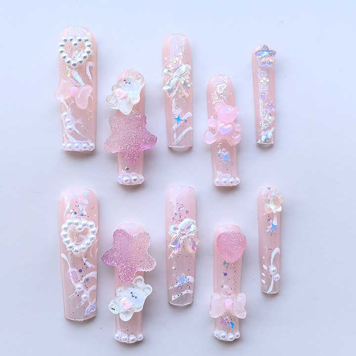 Manufacturer Customized Pink Charming French Long Nail Set 