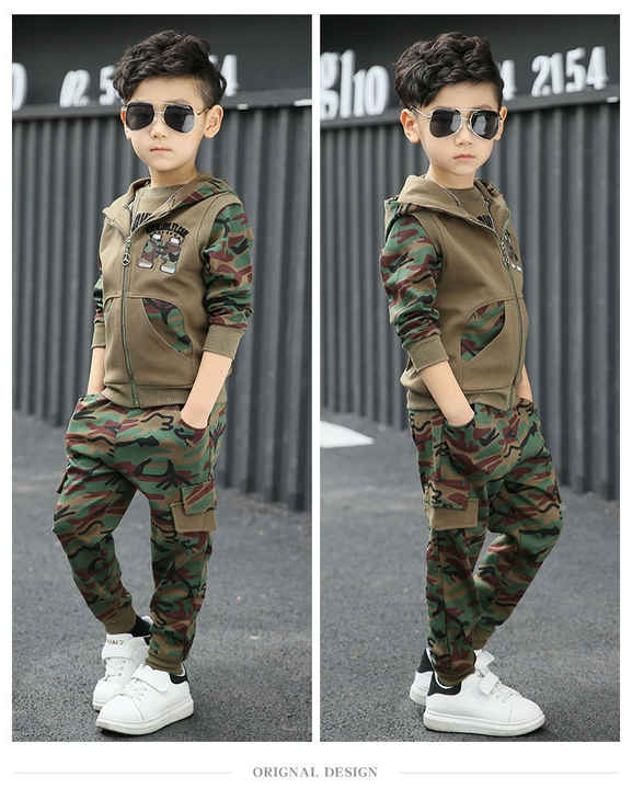 Boys' pants, high-quality children's clothing, two-piece set, long pants 