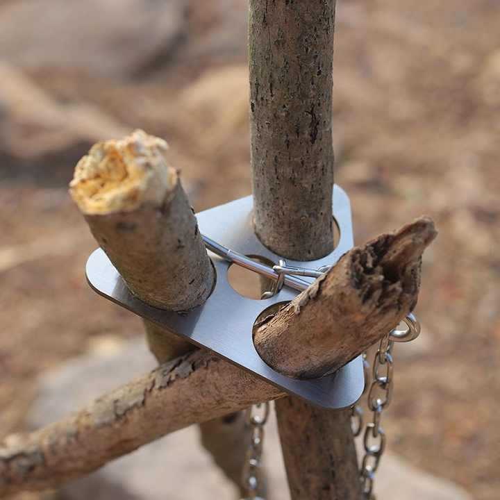 Portable Folding Stainless Steel Outdoor Tripod Campfire 