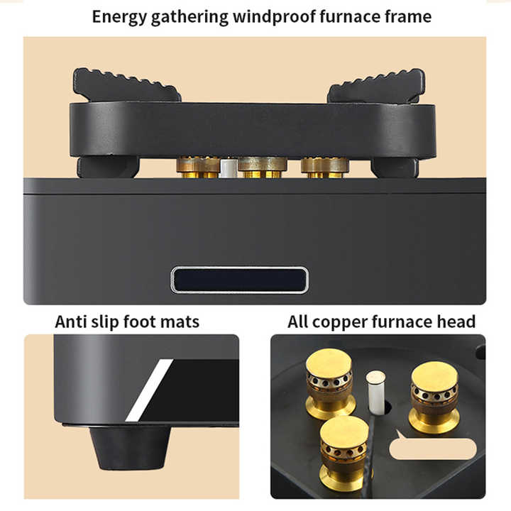 مبخرة غاز صغيرة للتنزه والتنزه في مخيمات التخييم في الهواء الطلق بيوتان محمول Portable Butane Gas Burner for Outdoor Hiking Camping Hiking Picnic