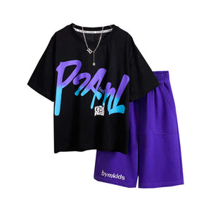 BCA Teen Boys Set Large Letter Two-Piece Sportswear Set 
