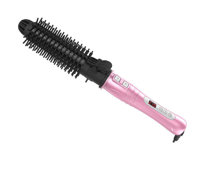 مكواة شعر بجهد مزدوج مع فرشاة شعر قابلة . Dual Voltage Hair Straightener with