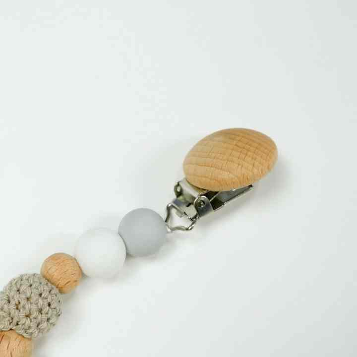 Custom Anti-drop Pacifier Chain Baby Pacifier Chain Clip Wooden Pacifier Chain for Baby 
