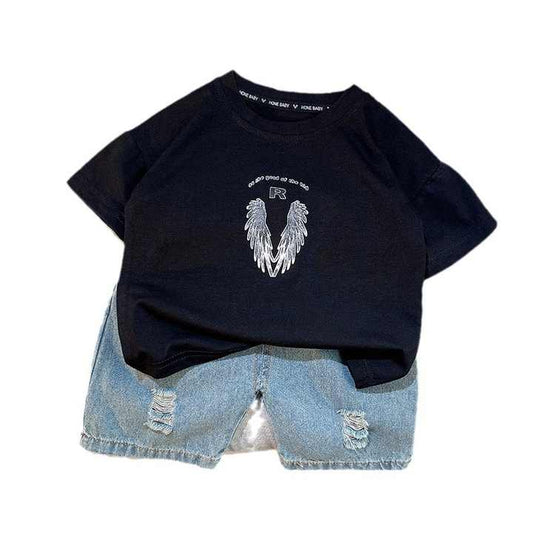 Boys' short-sleeved wings shorts 