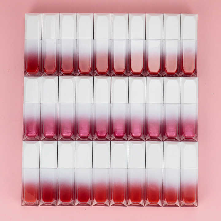Cute White Gradient Color Cosmetic Tube Matte Liquid Lipstick 