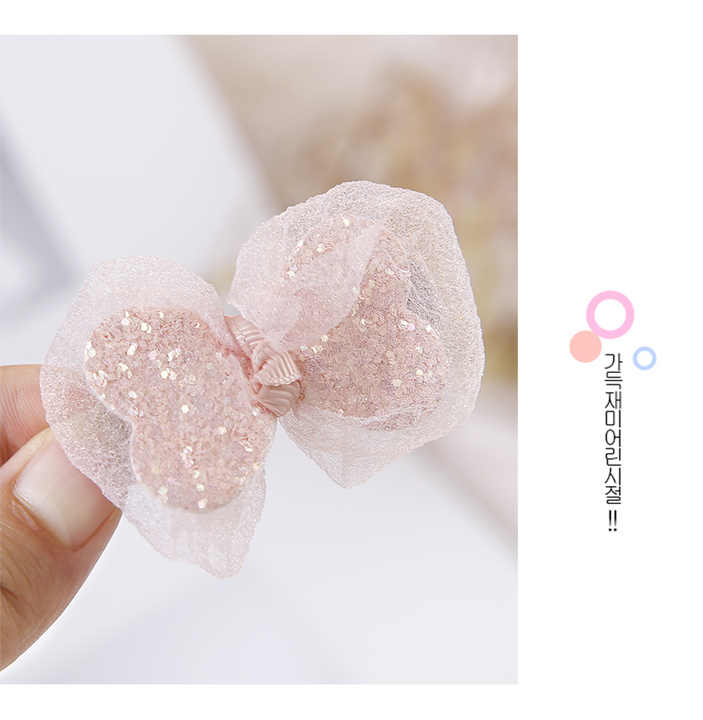 Set Wholesale Cartoon Mesh Knot Bow Hairpins 