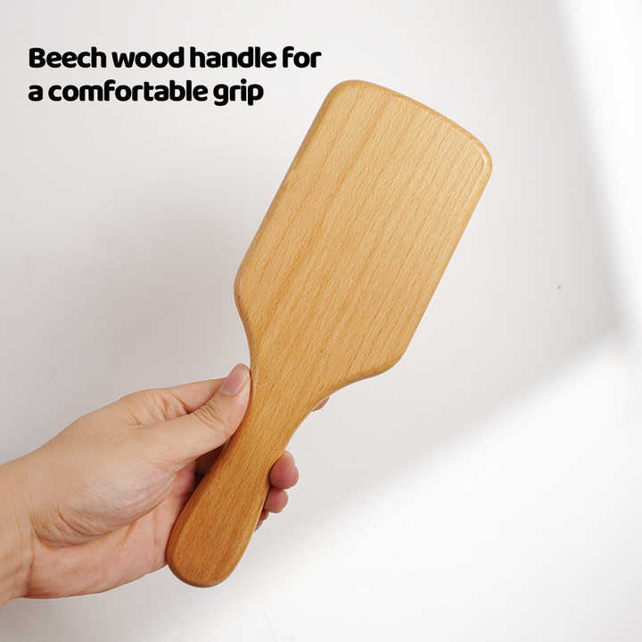 Wooden Air Cushion Massage Comb For Women - Wide Tooth Therapeutic Tool with Large Personality, Cylindrical Hairbrush 