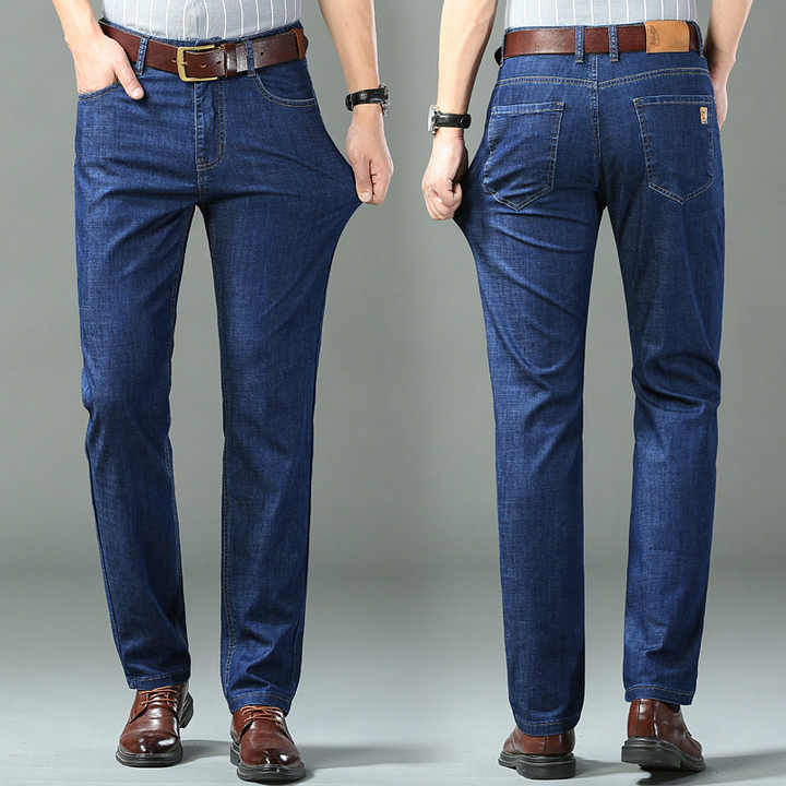 Men's silk elastic pants 
