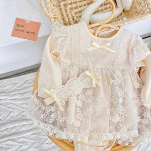 Clothing Long Sleeve Dress Rompers - Spanish Spring Clothes in Cotton and Lace