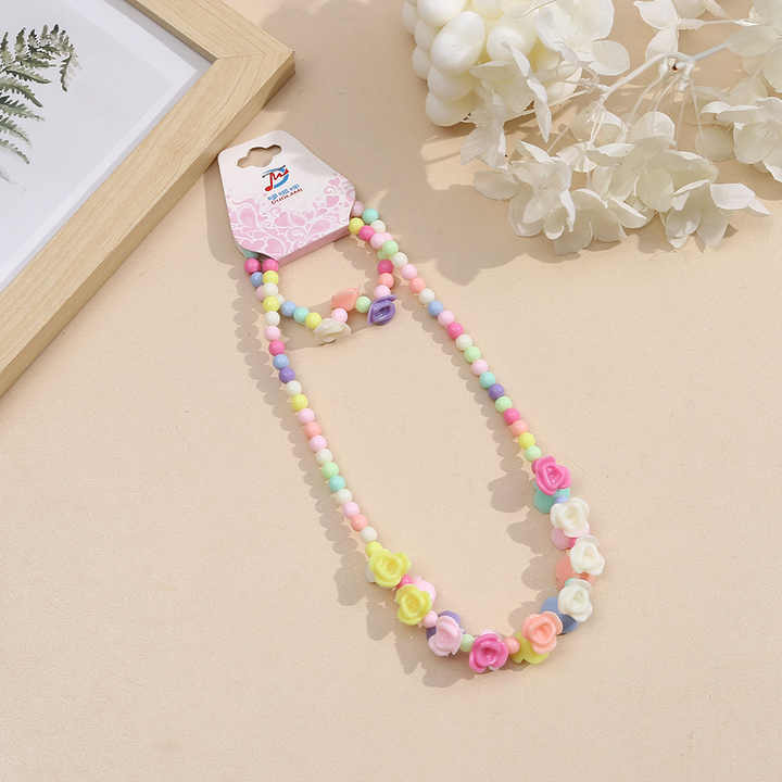 Cartoon Flowers Girls Toy Jewelry Set 