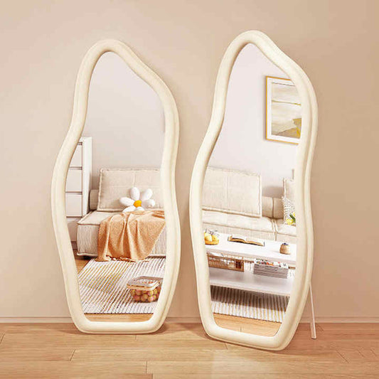 Cloud Floor Mirror Popular Living Room Furniture Velvet Frame Full Length Makeup Mirror for Home/Bedroom Decor 