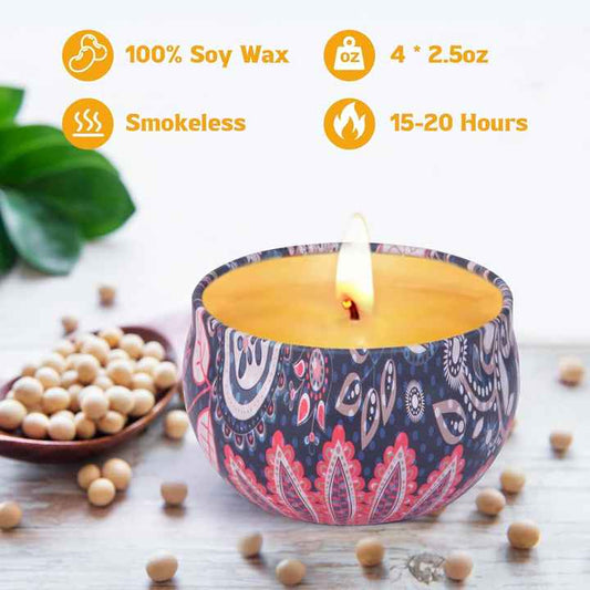 Natural Soy Wax Scented Candles -شموع معطرة