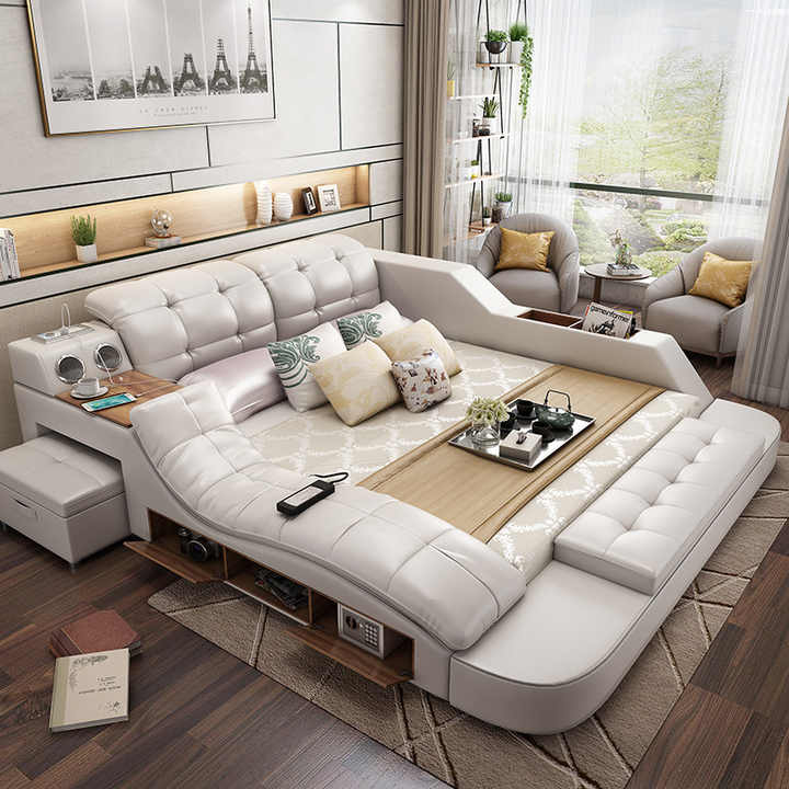 Modern Design Smart Bed Table Multi Functional Bed King Size Bed 