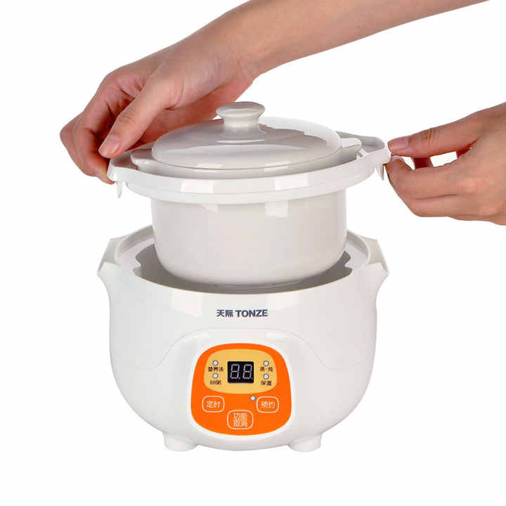 TONZE Portable Slow Cooker OEM Yogurt Porridge Baby Food Maker 0.7L Mini Ceramic Pot Travel Electric Cooker 