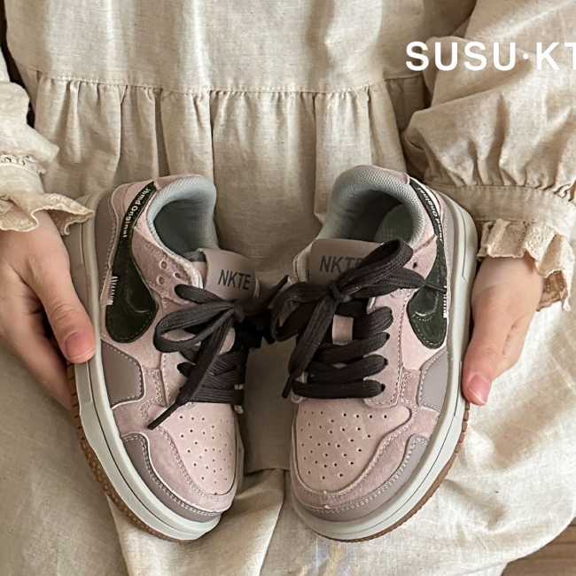 Girls' leather sneakers 